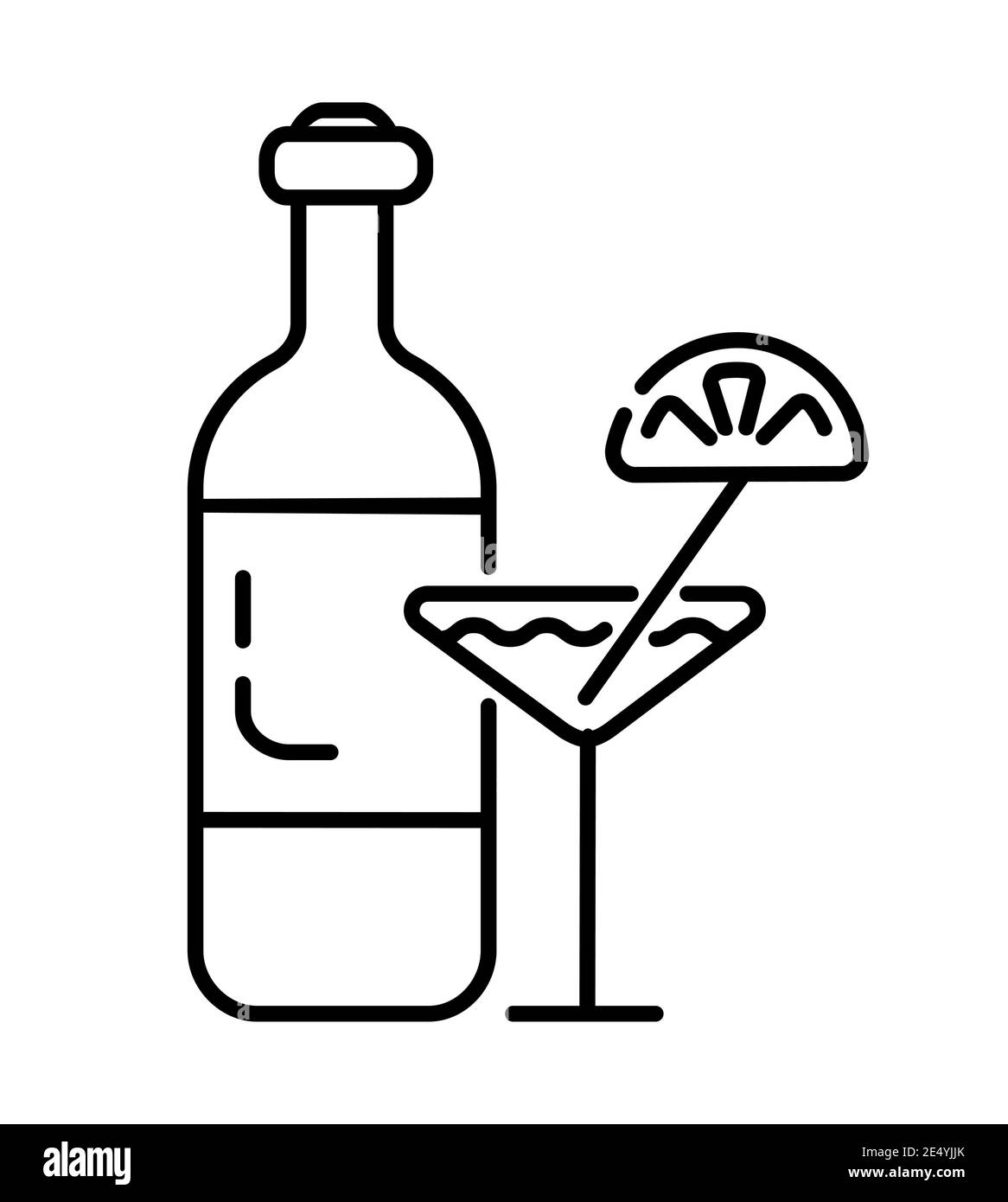 Drink alcohol icon vector. Bottle of whiskey, vodka, gin, brandy symbol