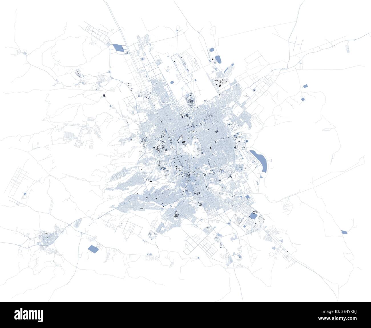 Streets of Riyadh, city map, capital. Saudi Arabia, satellite view. Street and building. Surrounding area Stock Vector