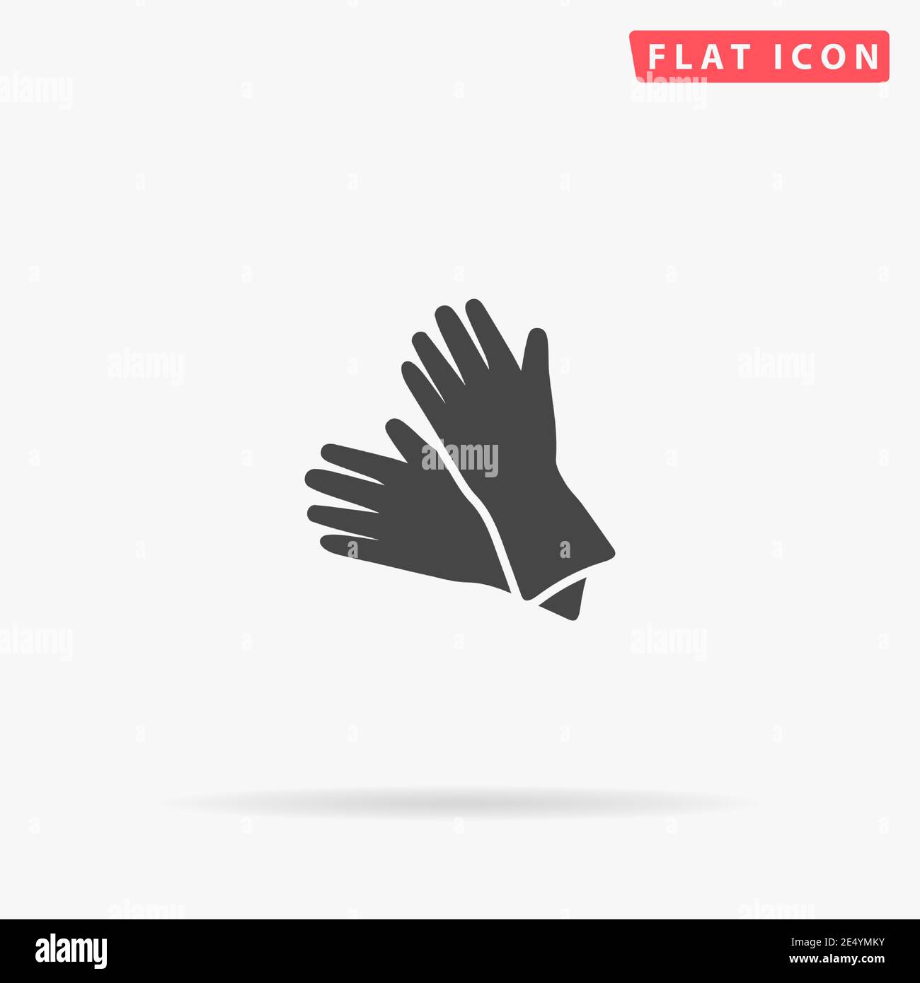 Cleaning Rubber Gloves flat vector icon. Hand drawn style design illustrations. Stock Vector