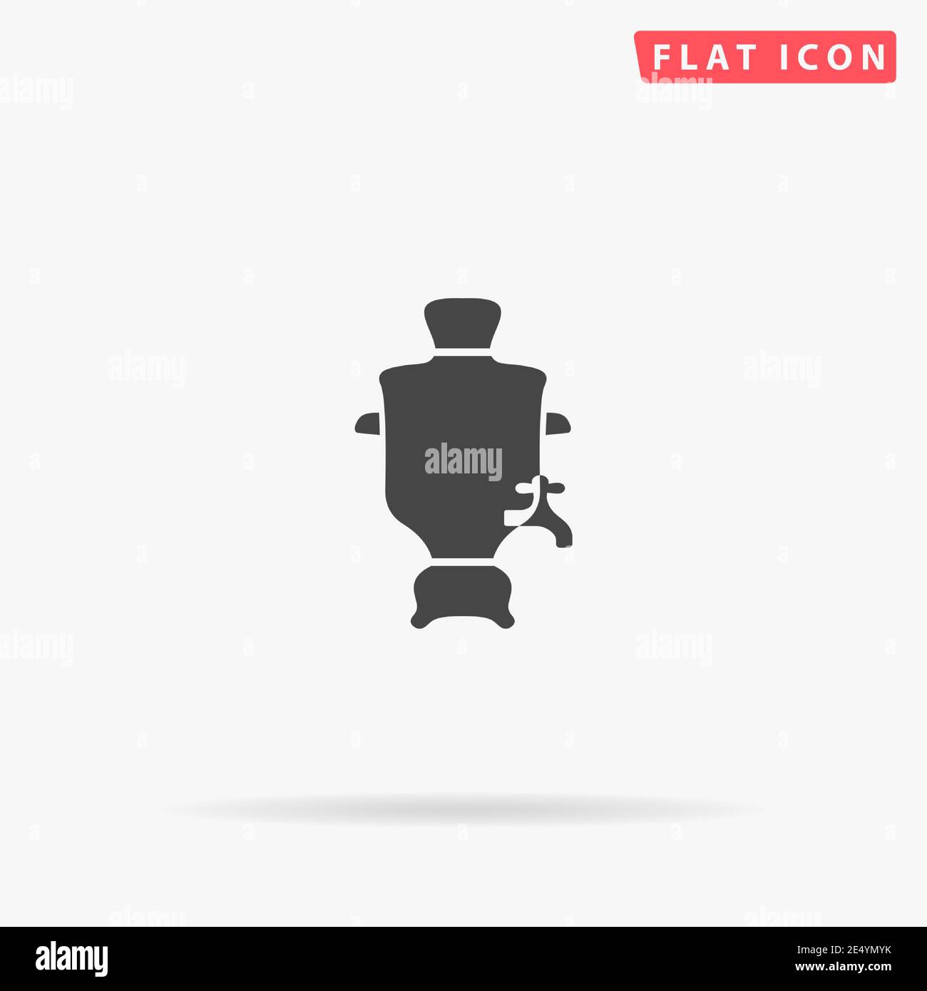 Samovar flat vector icon. Hand drawn style design illustrations. Stock Vector