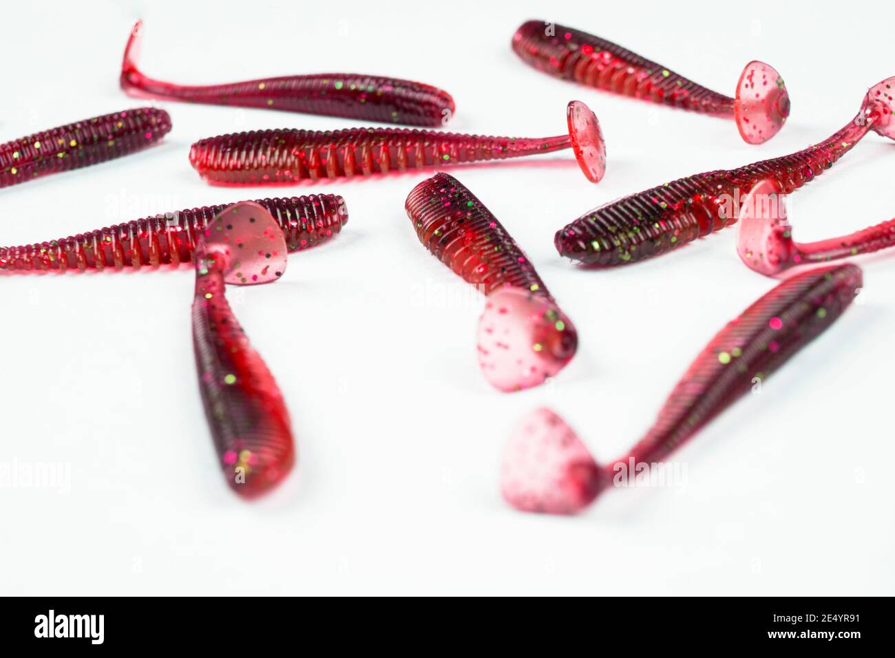 fish lures silicome Sunlure10PCS Segmented Silicone Soft Fishing 7.1cm&3g T-tail Wor  Proberos Trout etc Funny Novelty Willy Fishing Lure