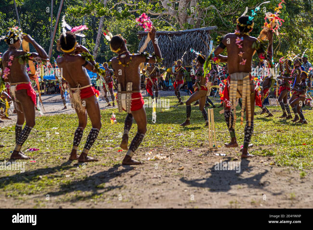 Cricket-Game Trobriand Islands Style in Kwebwaga, Papua New Guinea ...