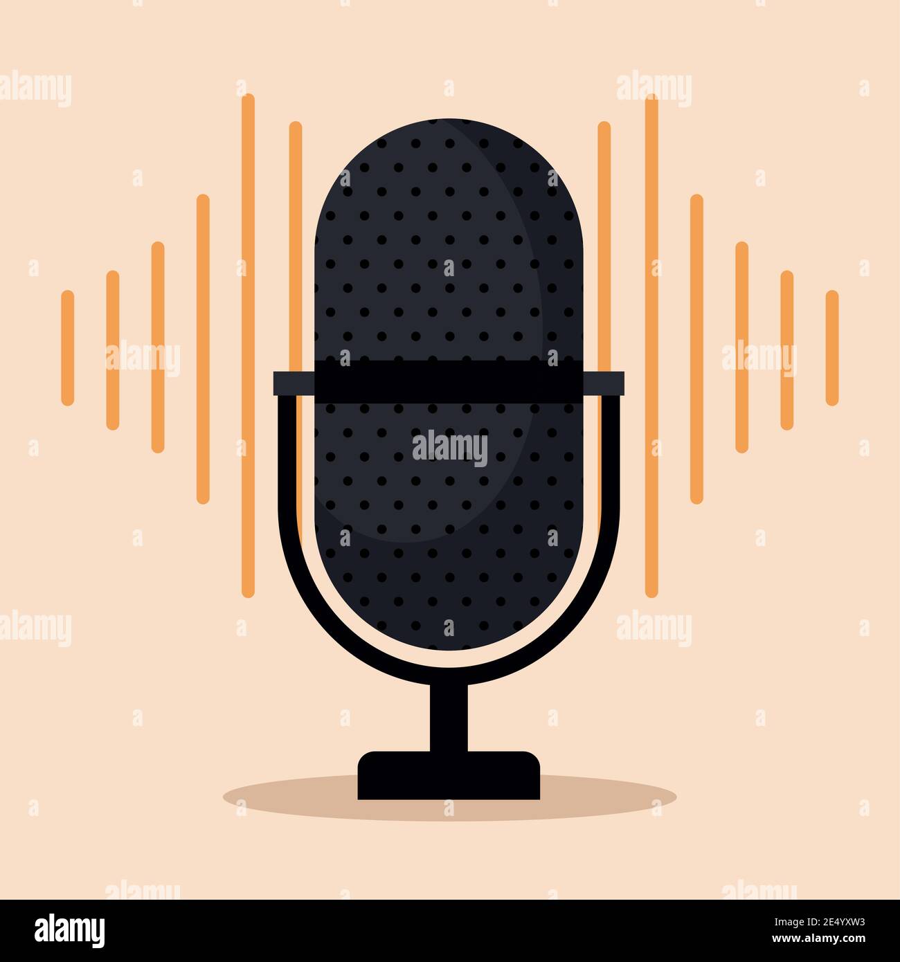 microphone over a orange background Stock Vector Image & Art - Alamy