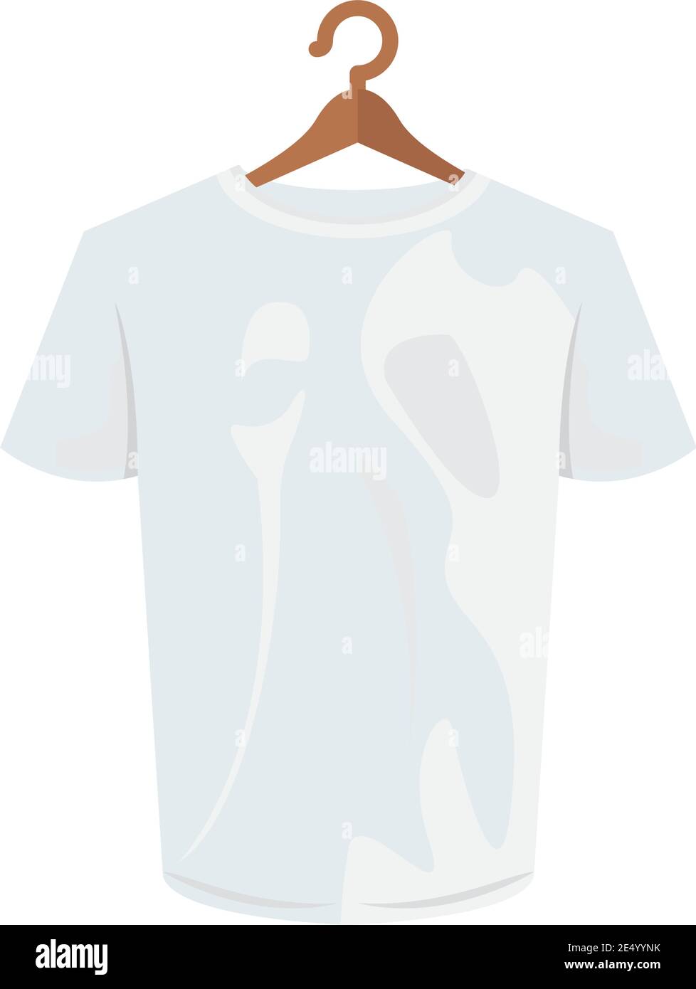 cotton shirt clothes white color in clothespin vector illustration