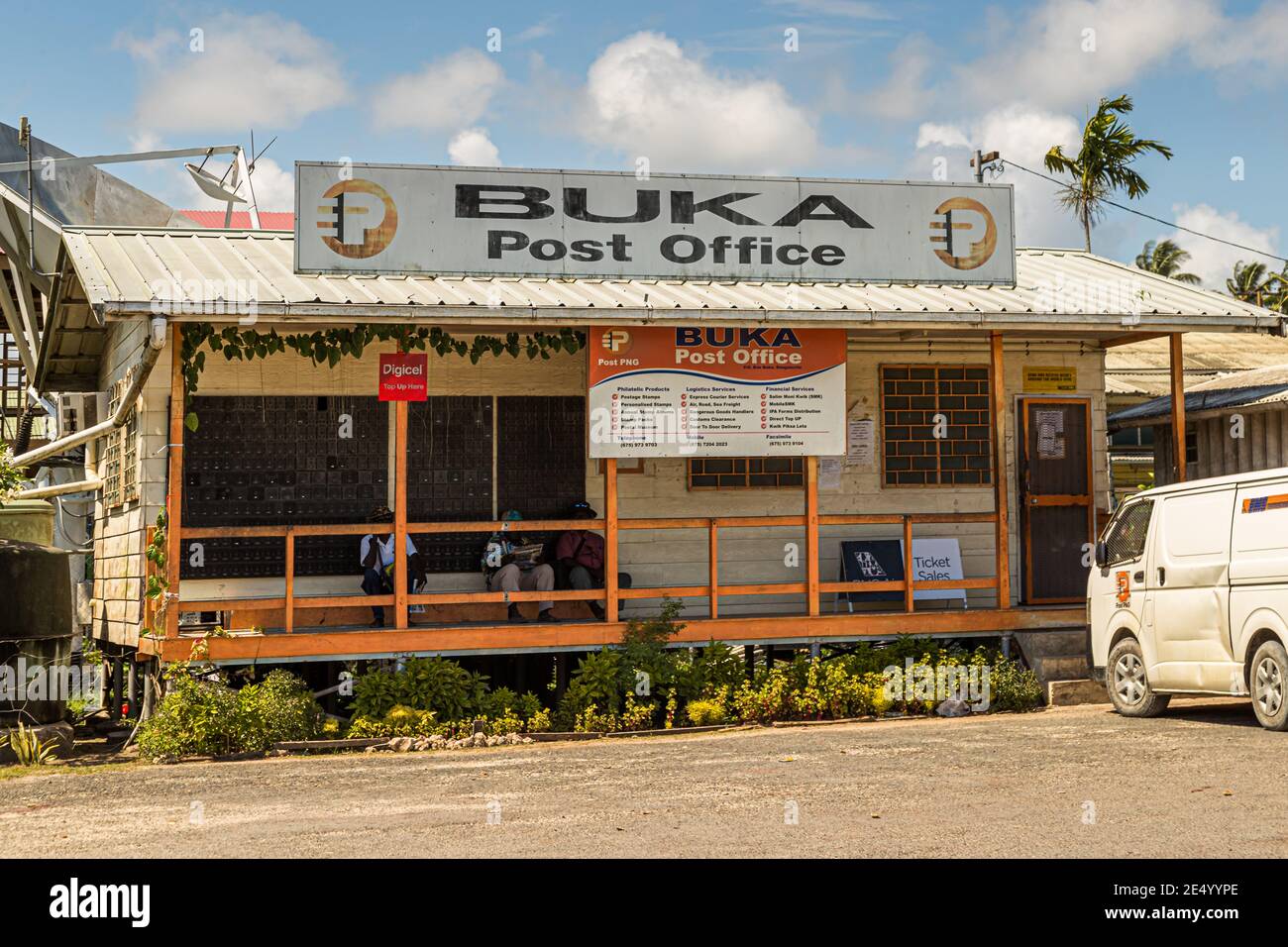 The post office building of Buka, the capital of Bougainville, Papua New Guinea Stock Photo