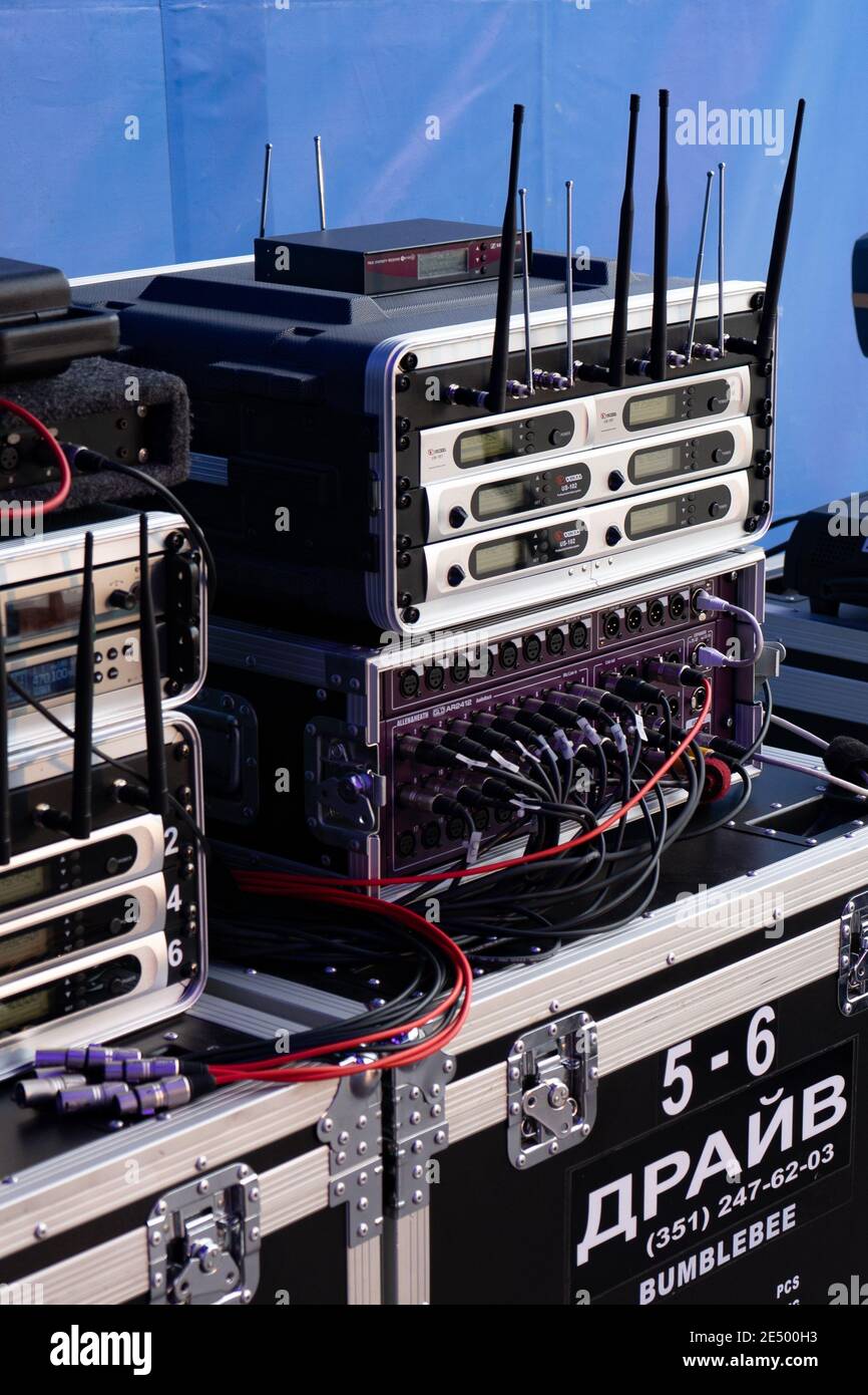 Stage Sound Equipment Closeup Stock Photo Alamy