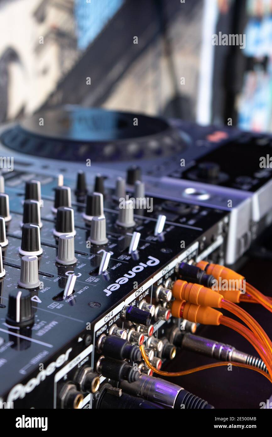 Stage Sound Equipment Closeup Stock Photo Alamy