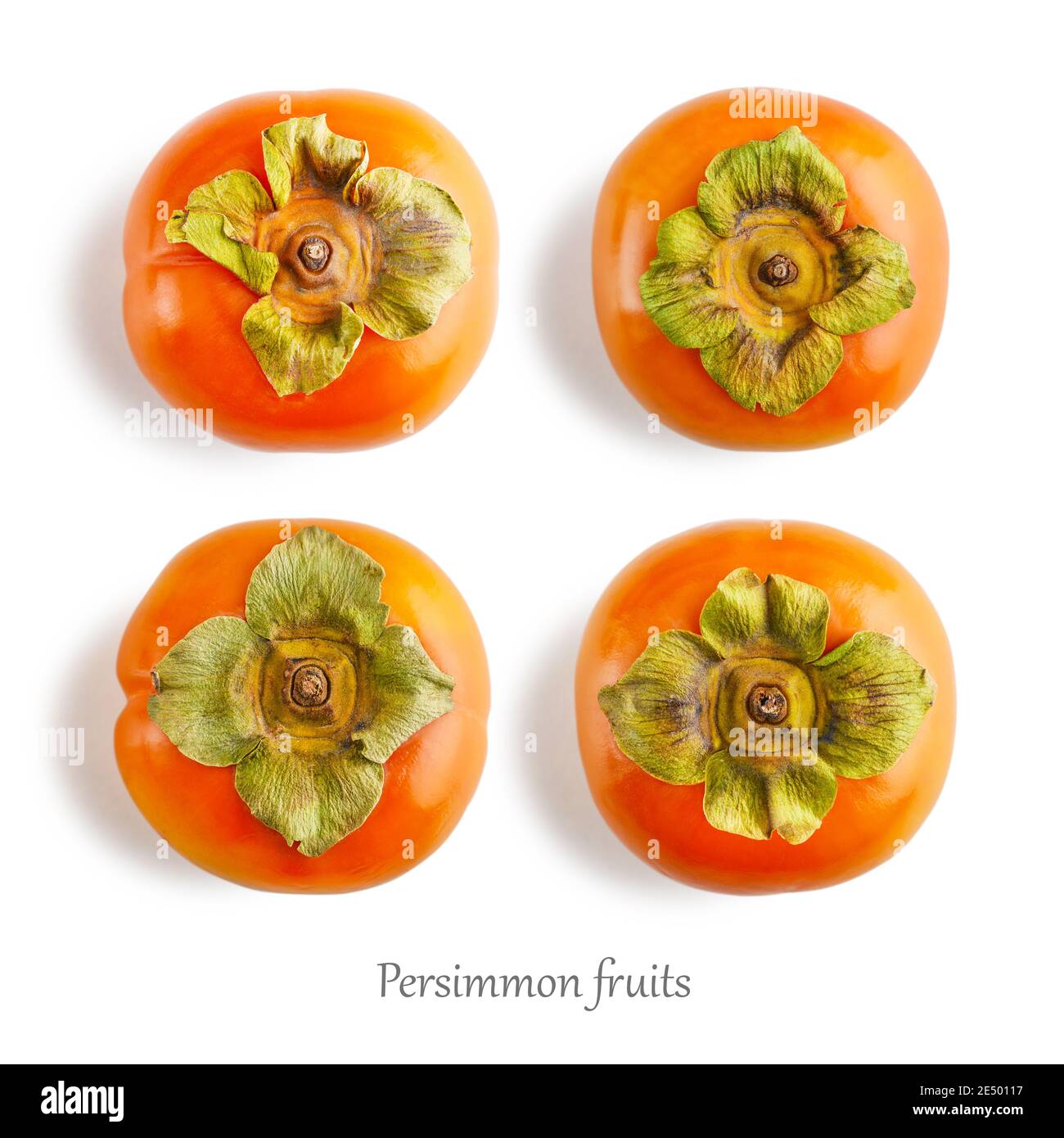 Seamless pattern with persimmon isolated on white background. Tropical abstract background. Stock Photo