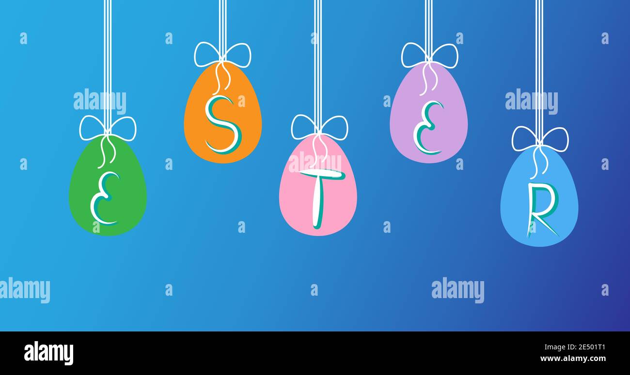 Easter eggs banner for web, cards, grittings Stock Vector