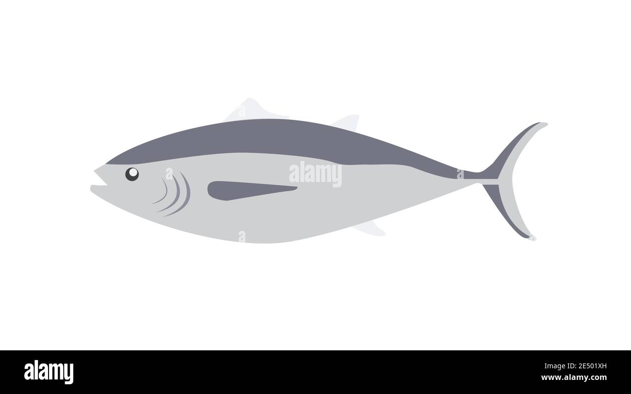 Vector Isolated Illustration of a Fish. Grey Fish Illustration or Icon Stock Vector