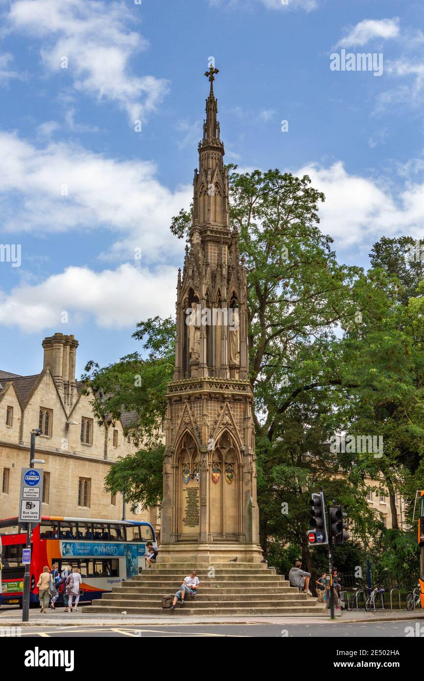 The Martyrs' Memorial, Victorian Gothic monument, (1843), memorializing three Oxford martyrs of the 16th century, Oxford, Oxfordshire, UK. Stock Photo