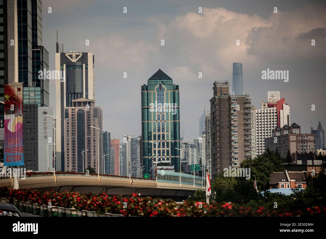 Shanghai during the 70th China national day, oct 2019 Stock Photo