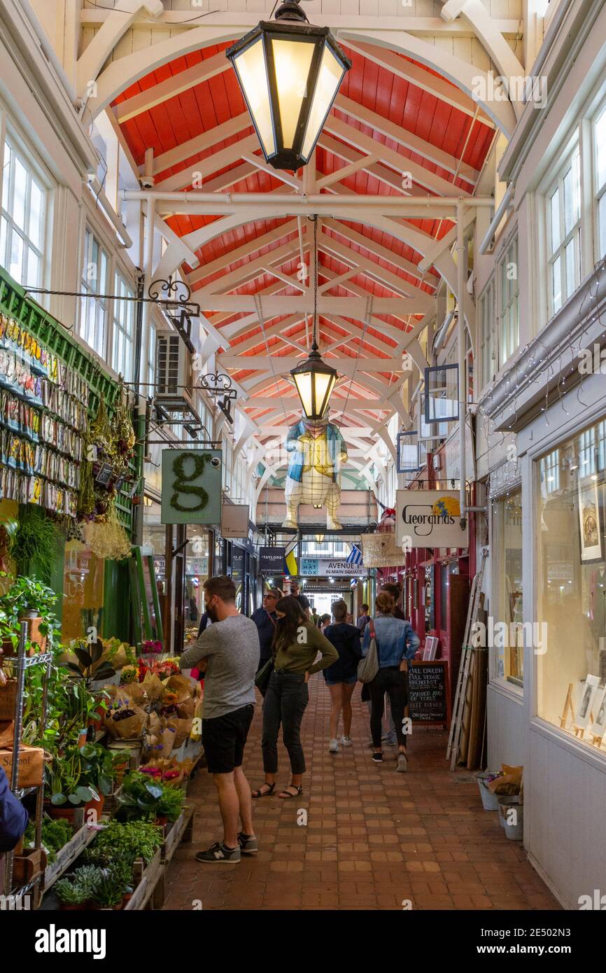 General view of Oxford Covered Market, Oxford, Oxfordshire, UK. Stock Photo