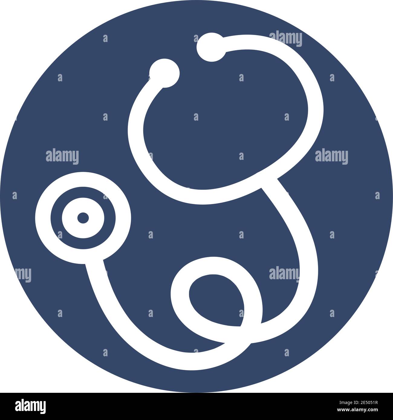 Stethoscope icon. Medical diagnostic tool. Vector black and white ...