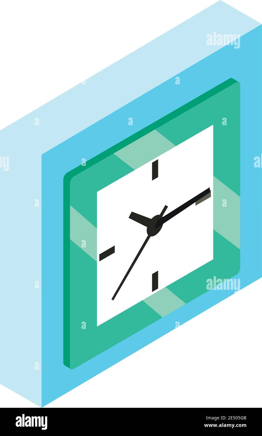Wall clock icon. Isometric illustration of wall clock vector icon for ...