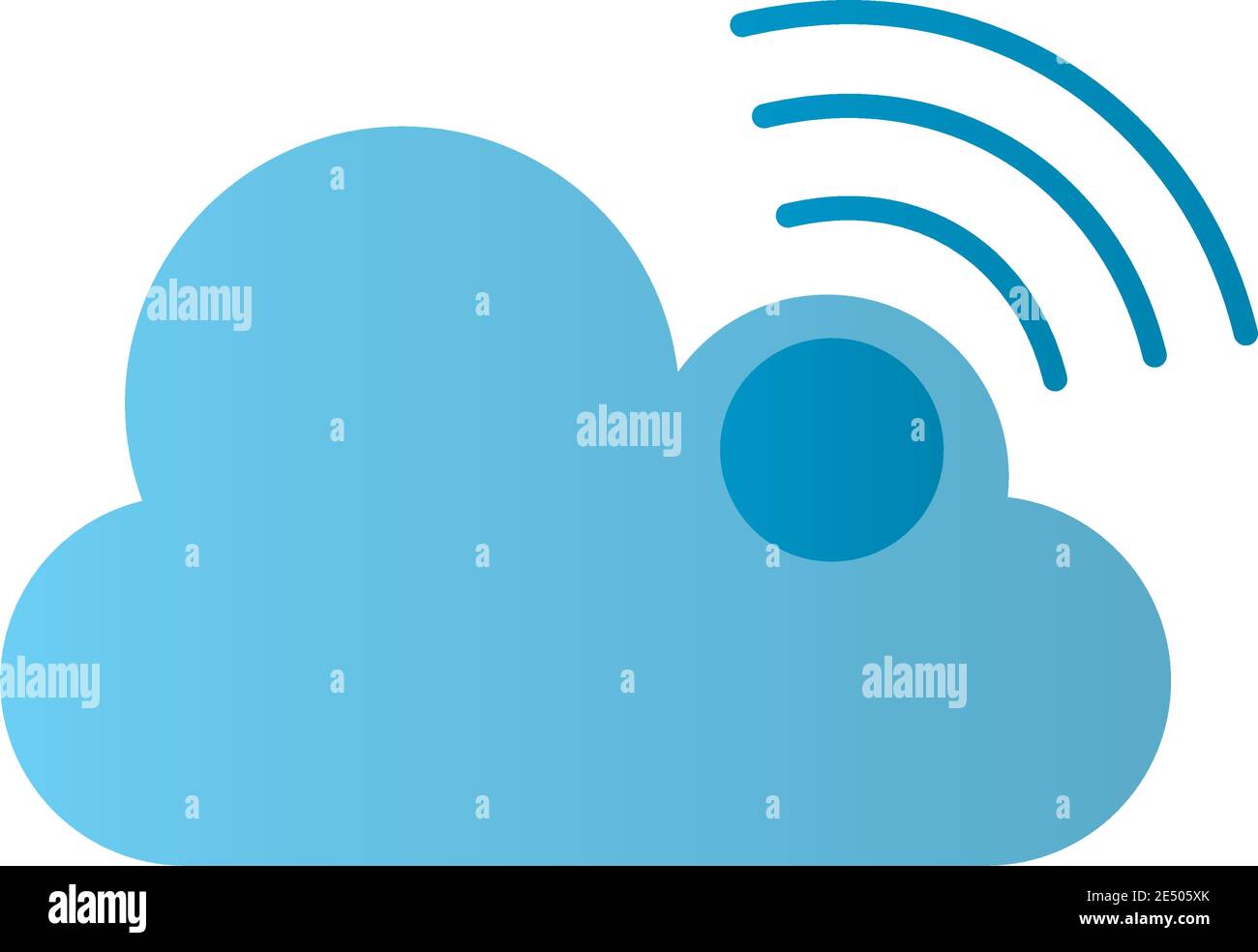 cloud computing with wifi signal line style icon vector illustration ...