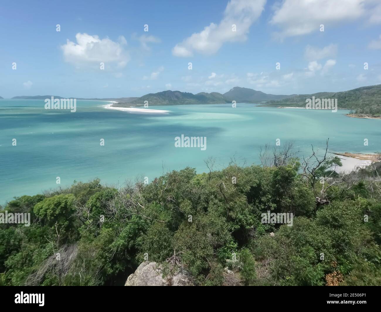 Amazing white haven beach in white sunday islands.Tropical paradise lagoon with turquoise water in Queensland, Australia. Stock Photo