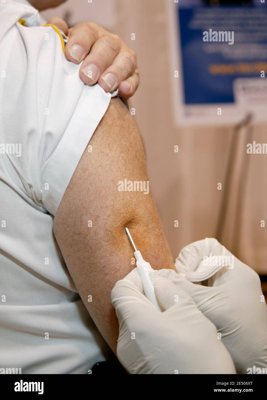 Having a medical injection Stock Photo