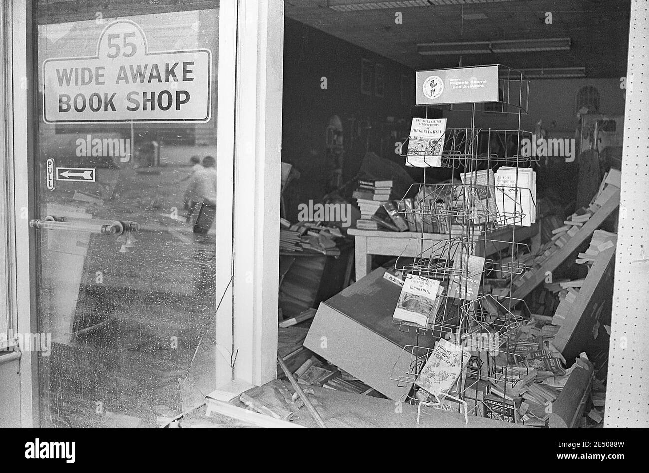 A scene from the flood damaged community  of Wilkes Barre Pennsylvania in the aftermath of tropical storm Agnes in June of 1972. Wilkes Barre is located in Luzerne County , Wyoming Valley Pennsylvania. Tropical storm Agnes was the worst natural disaster to hit the United States at that time. Stock Photo