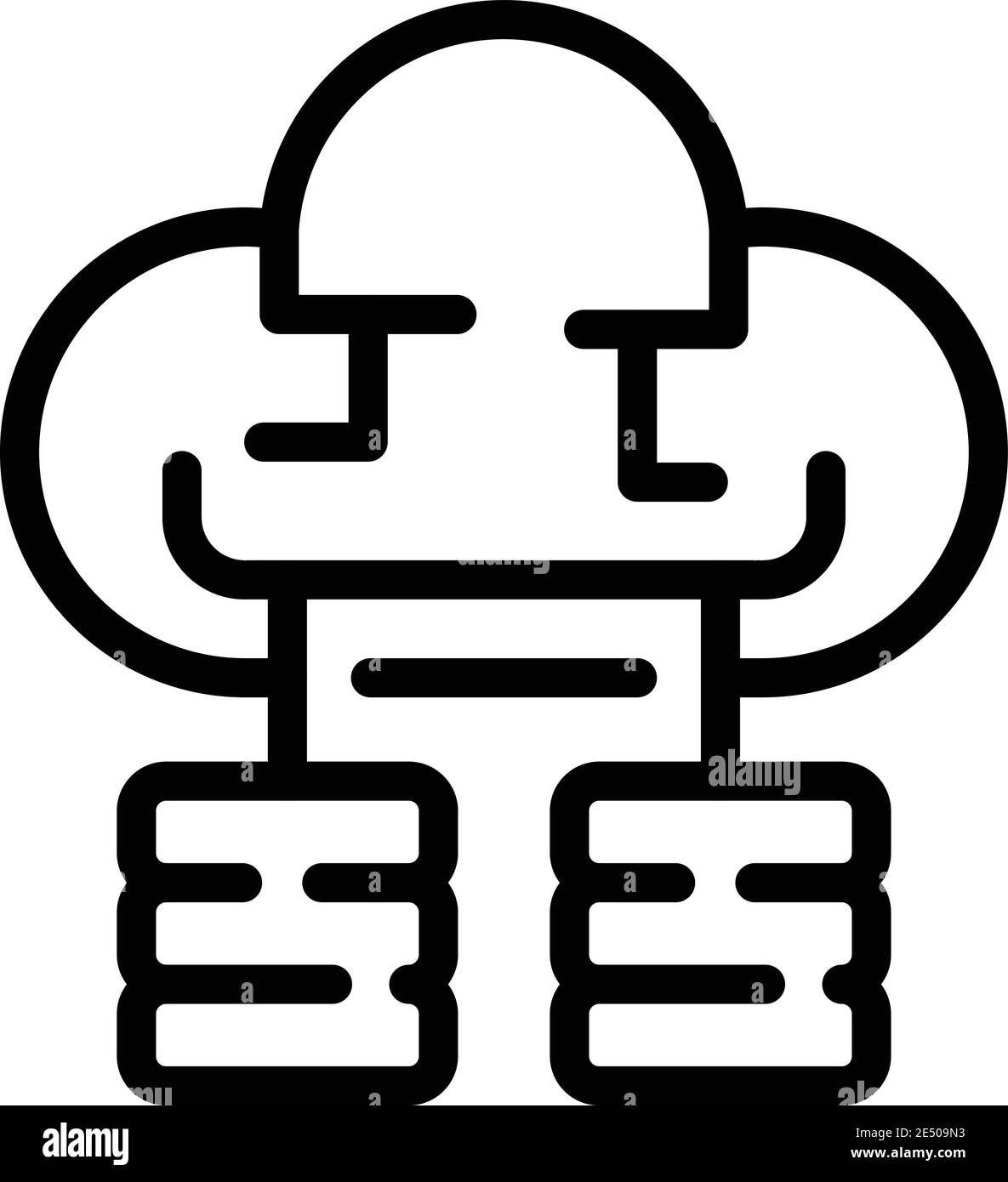 Database cloud icon. Outline database cloud vector icon for web design ...