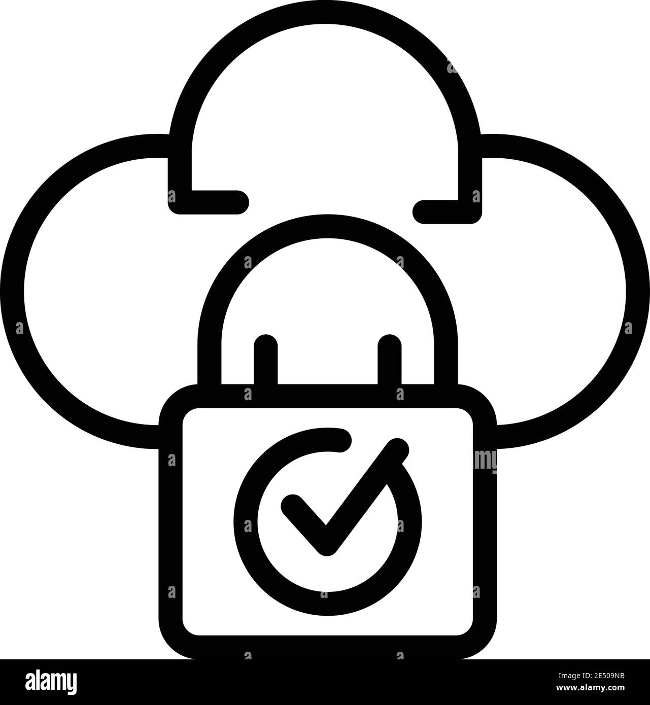 Database locked cloud icon. Outline database locked cloud vector icon ...