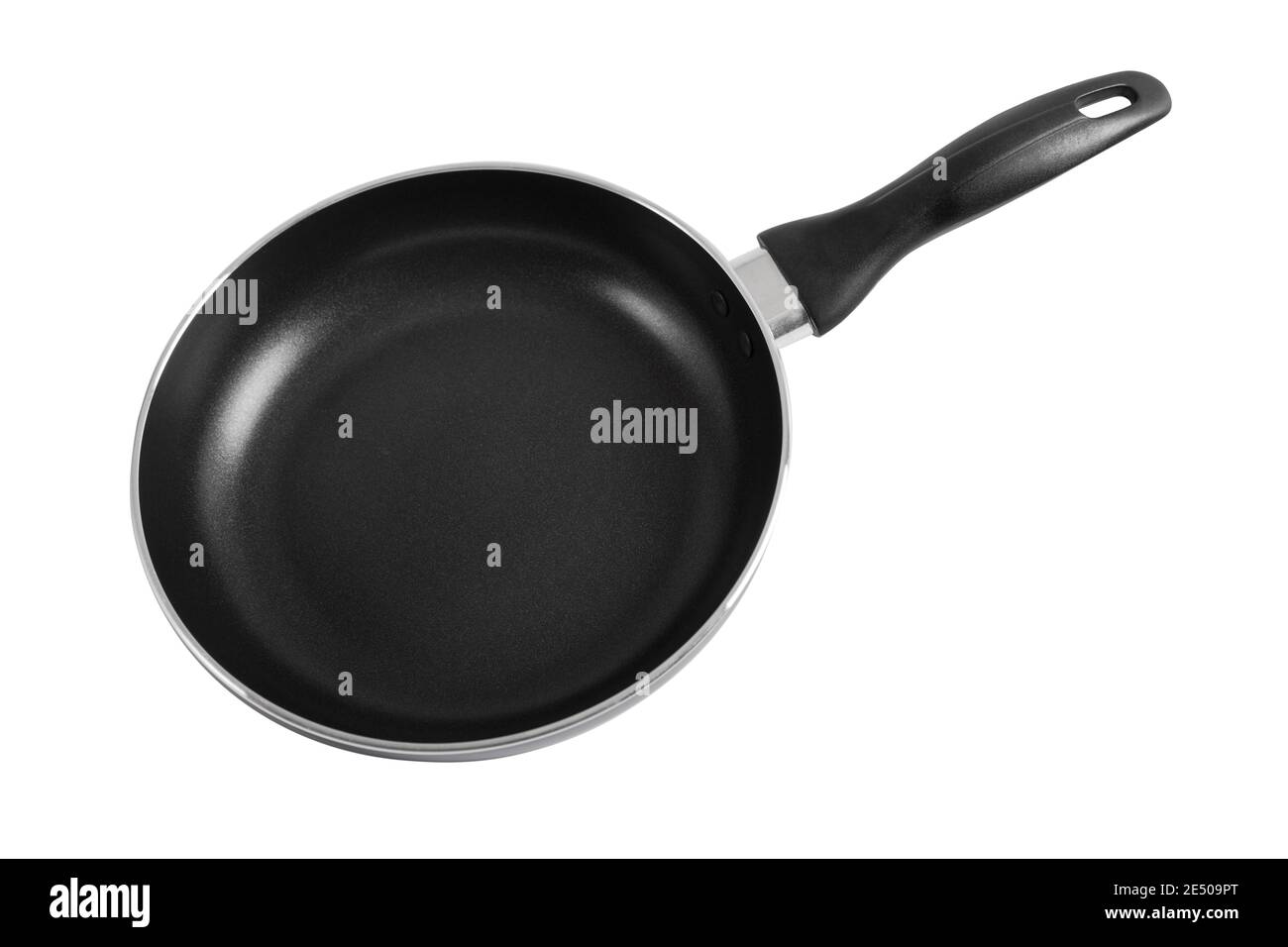 New non stick frying pan isolated on white background Stock Photo