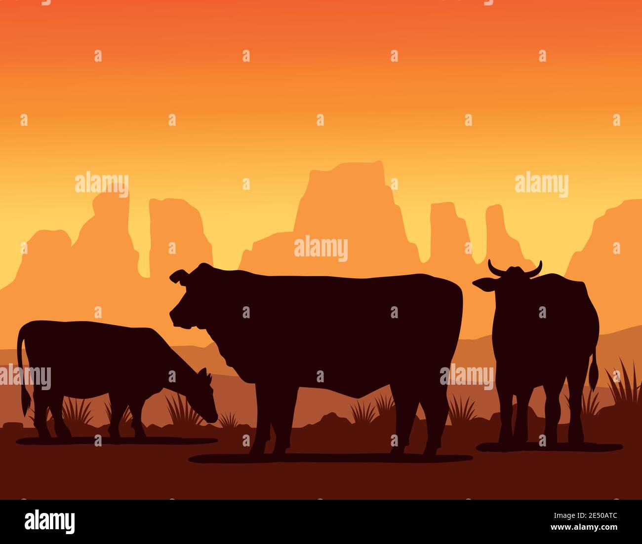 Group cows cartoon hi-res stock photography and images - Alamy