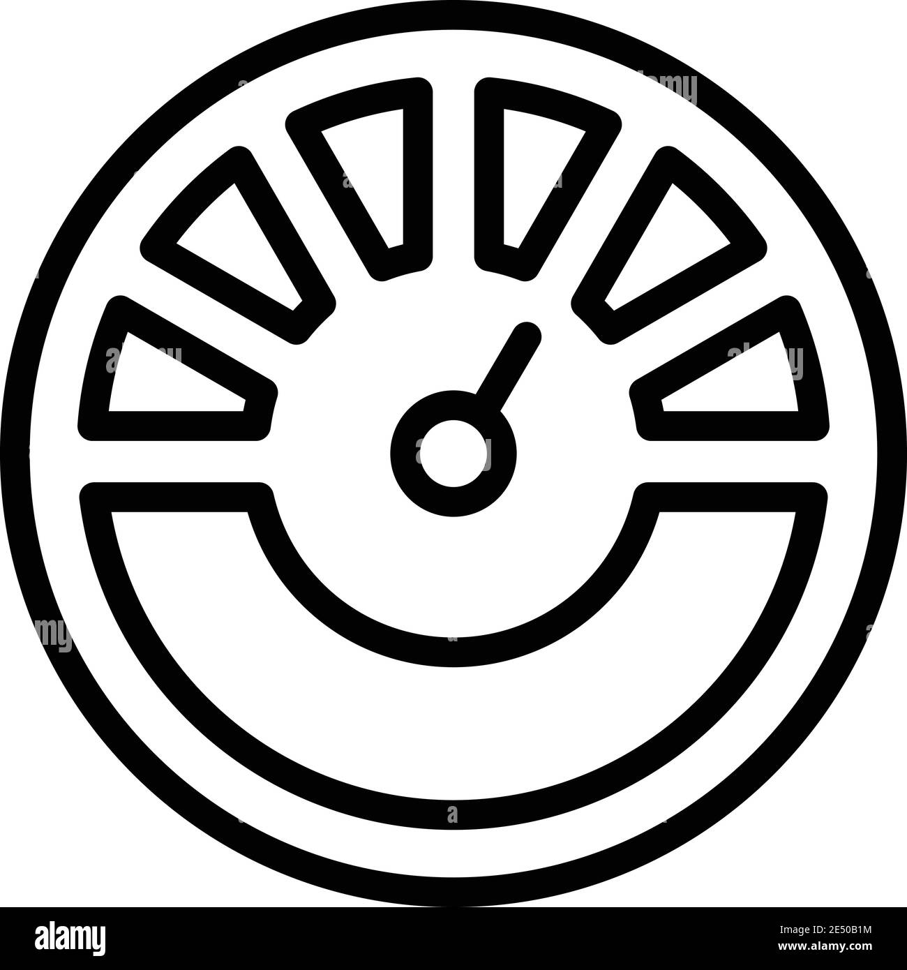 Car dashboard gauge icon. Outline car dashboard gauge vector icon for
