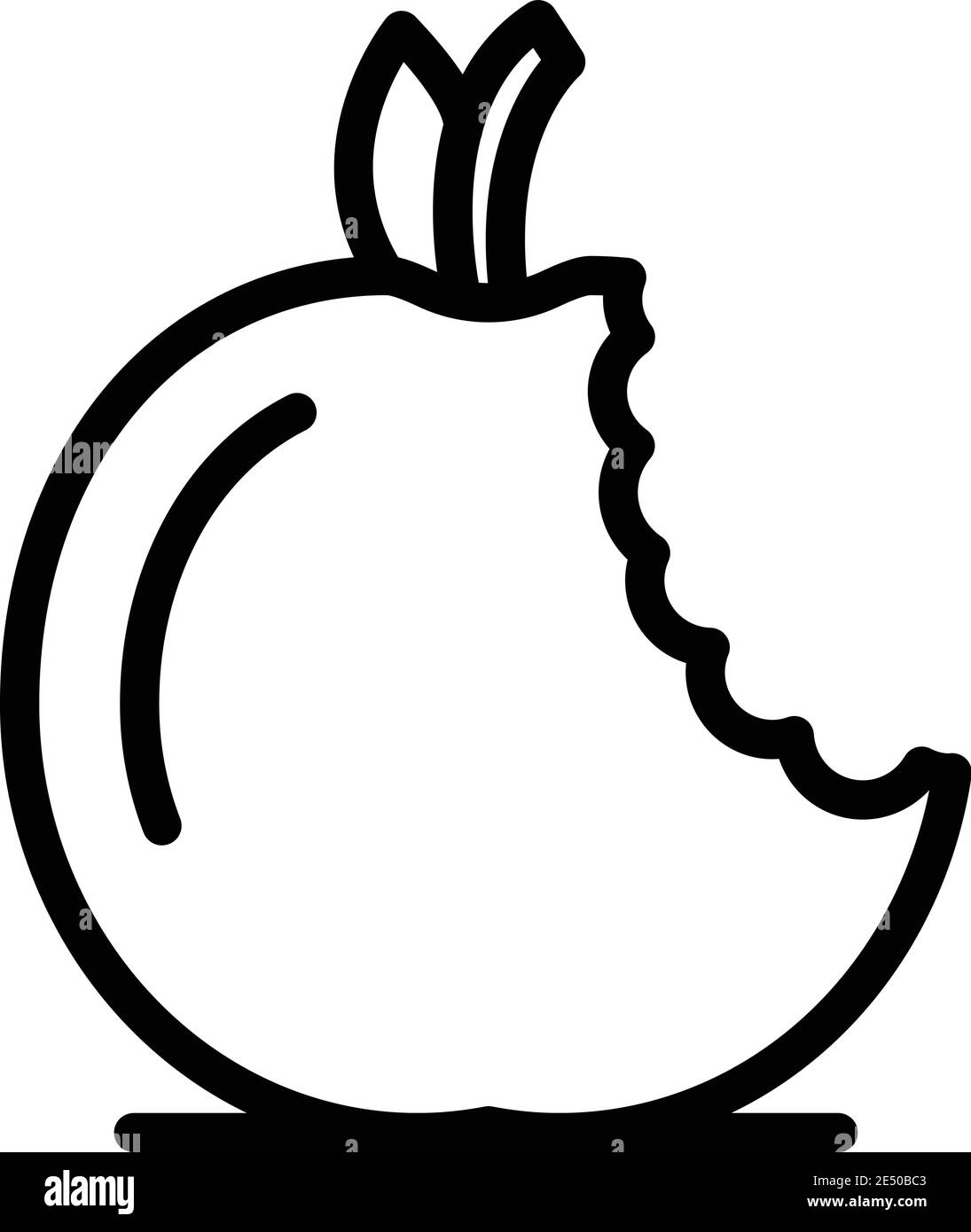 Bite apple waste icon. Outline bite apple waste vector icon for web design isolated on white background Stock Vector