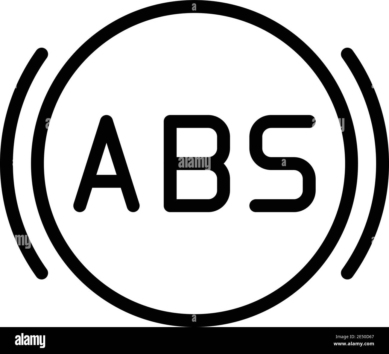Abs car dashboard icon. Outline abs car dashboard vector icon for web
