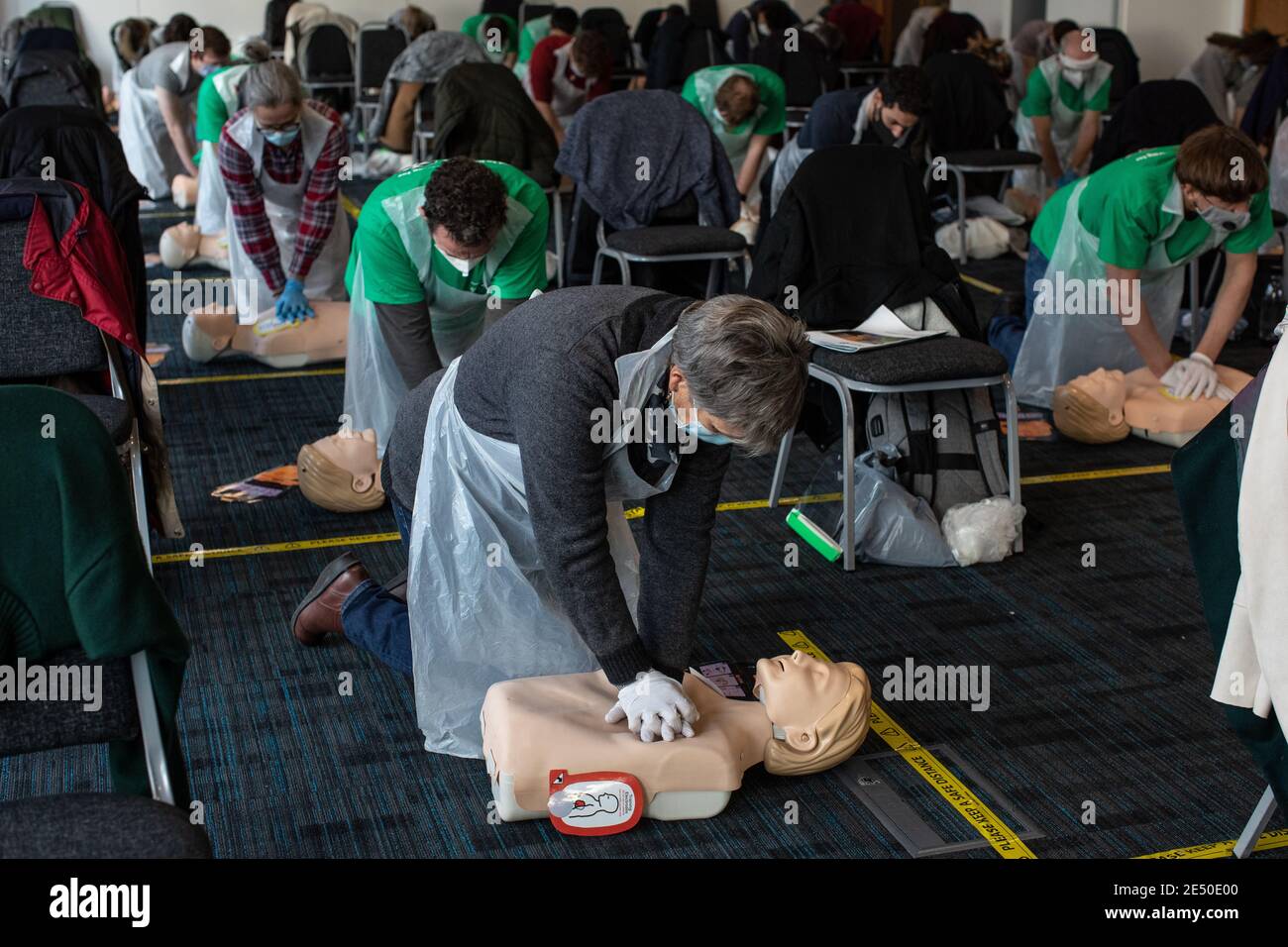 St John Ambulance volunteer training day learning how to give the