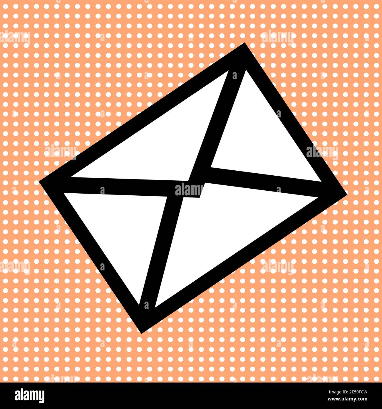 Mail envelope icon isolated on color background. Vector illustration. Stock Vector