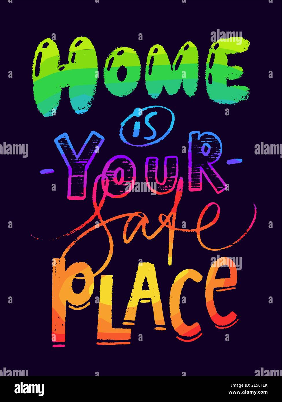 Stay home slogan lettering Stock Vector Images - Alamy
