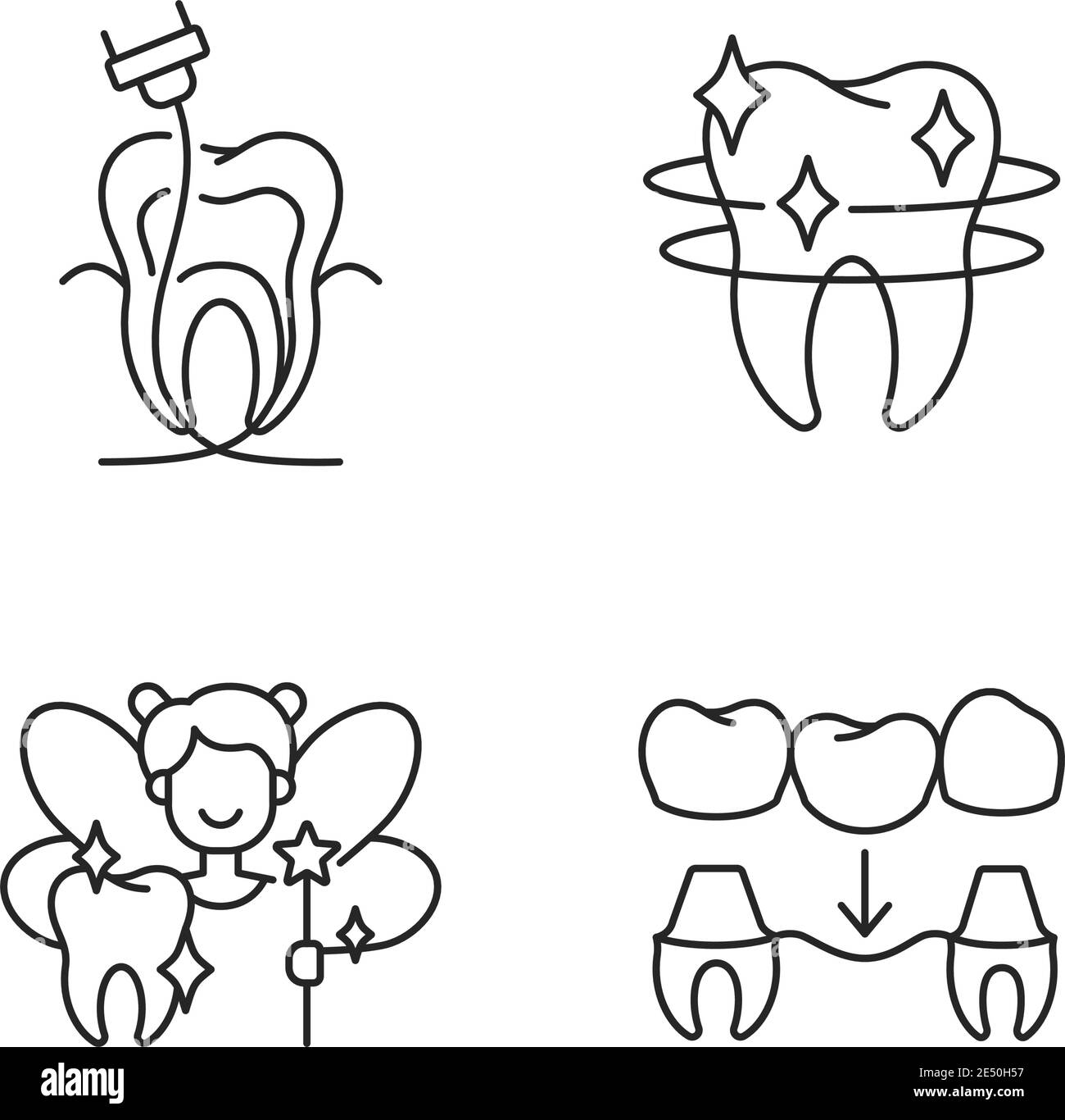Dental Instruments linear icons set Stock Vector Image & Art - Alamy