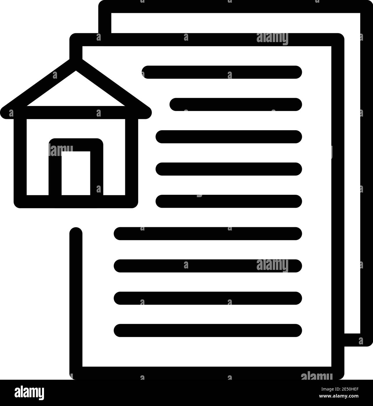 House documents icon. Outline house documents vector icon for web design isolated on white background Stock Vector