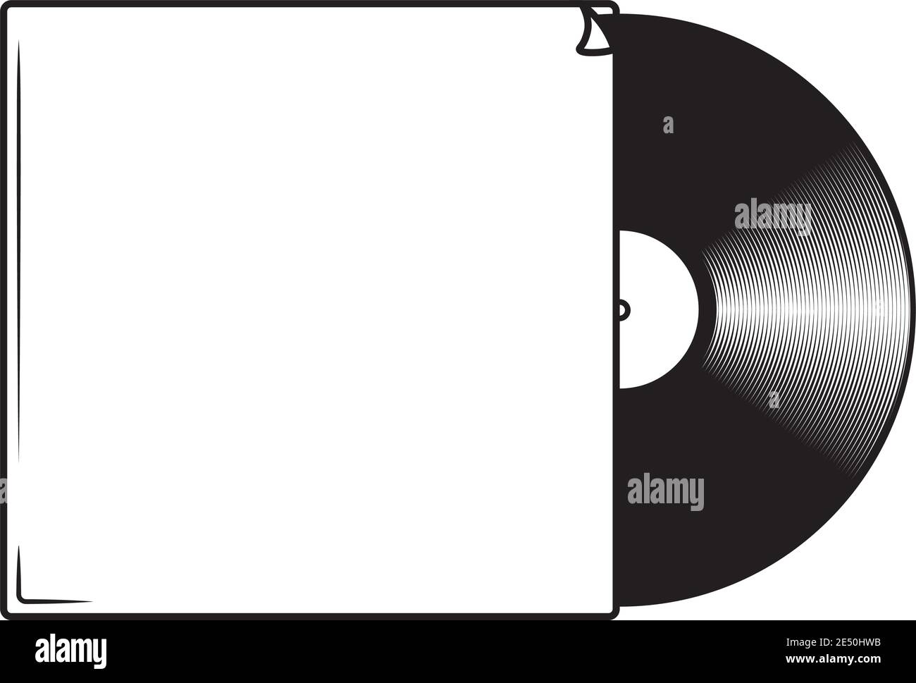 Single Vinyl Record with Case Icon/Vector isolated on white Stock Vector