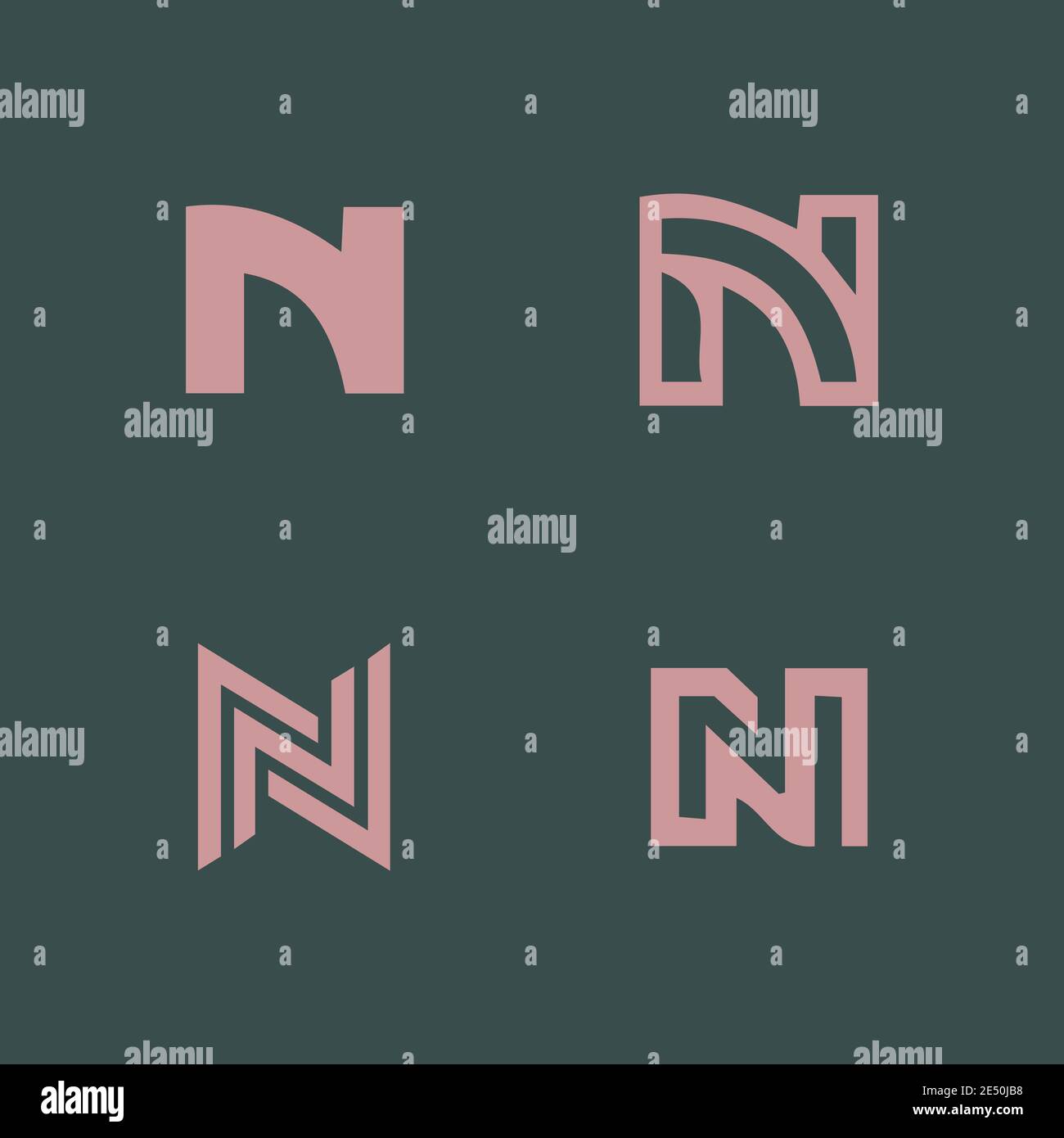 abstract Letter N logo and monogram element design vector set Stock ...