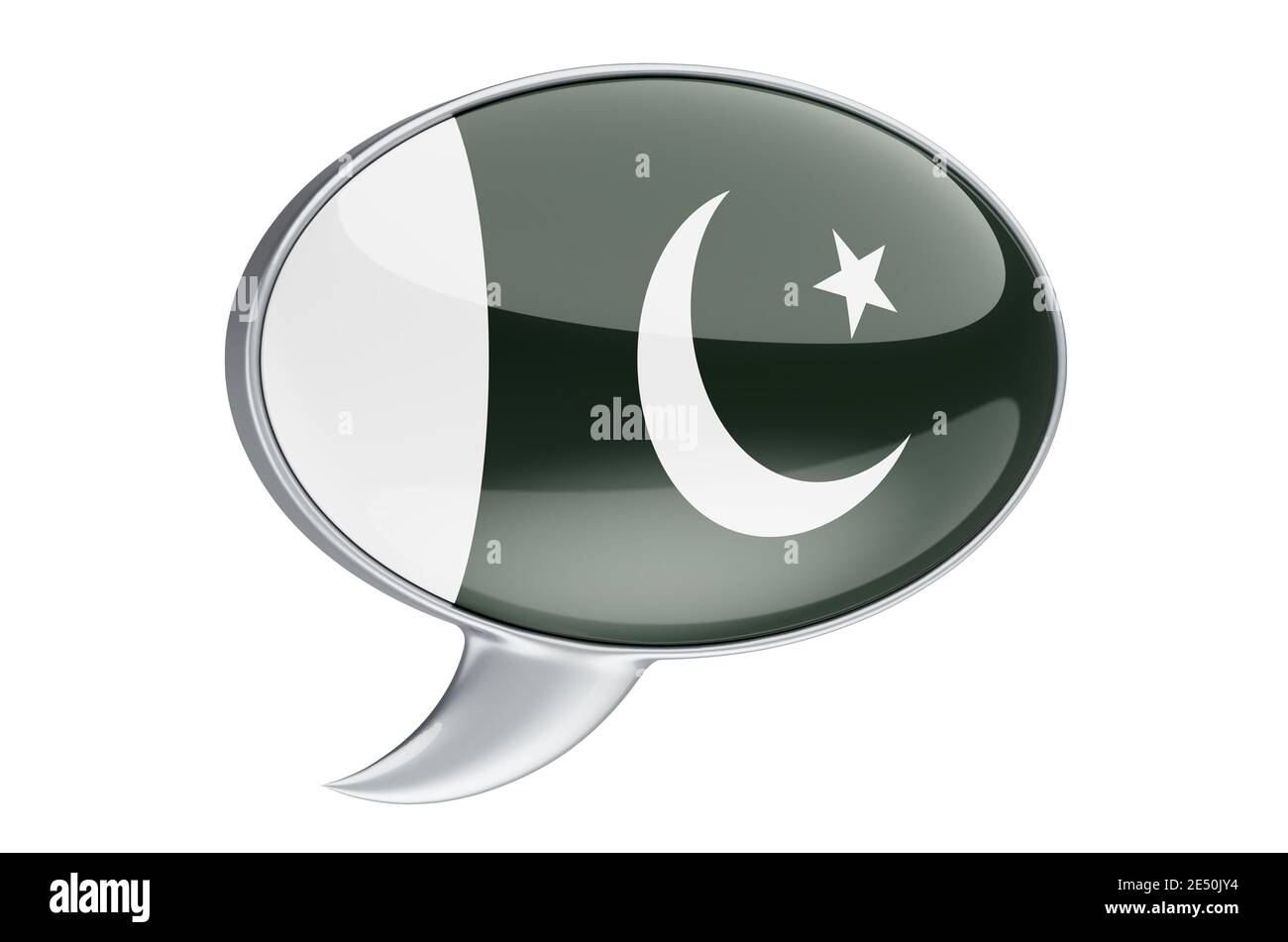 Speech balloon with Pakistani flag, 3D rendering isolated on white ...