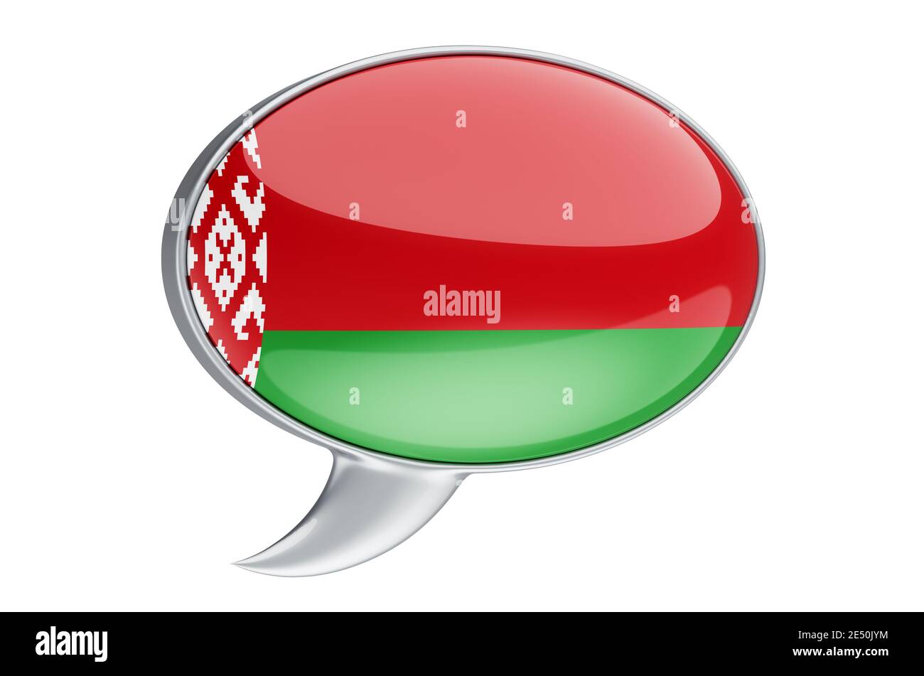 Speech balloon with Belarusian flag, 3D rendering isolated on white ...