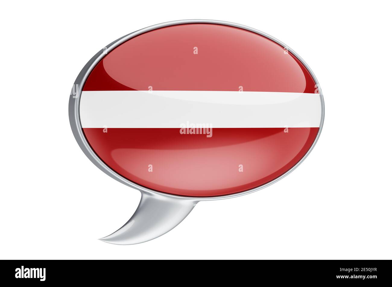 Speech balloon with Latvian flag, 3D rendering isolated on white ...