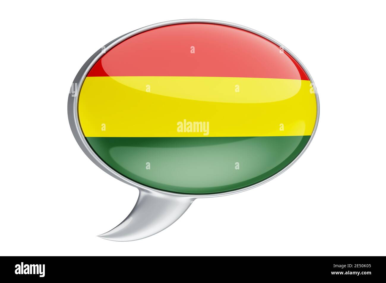 Speech balloon with Bolivian flag, 3D rendering isolated on white ...
