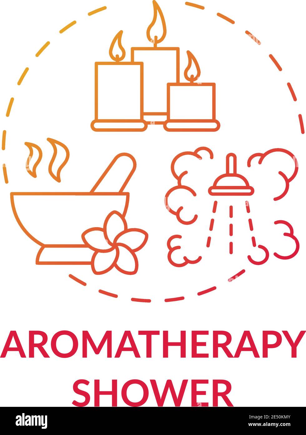 Aromatherapy shower concept icon Stock Vector
