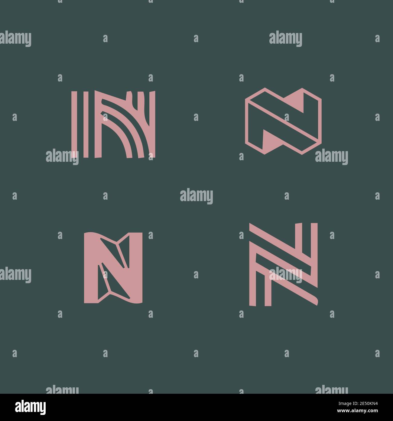 abstract Letter N logo and monogram element design vector set Stock ...