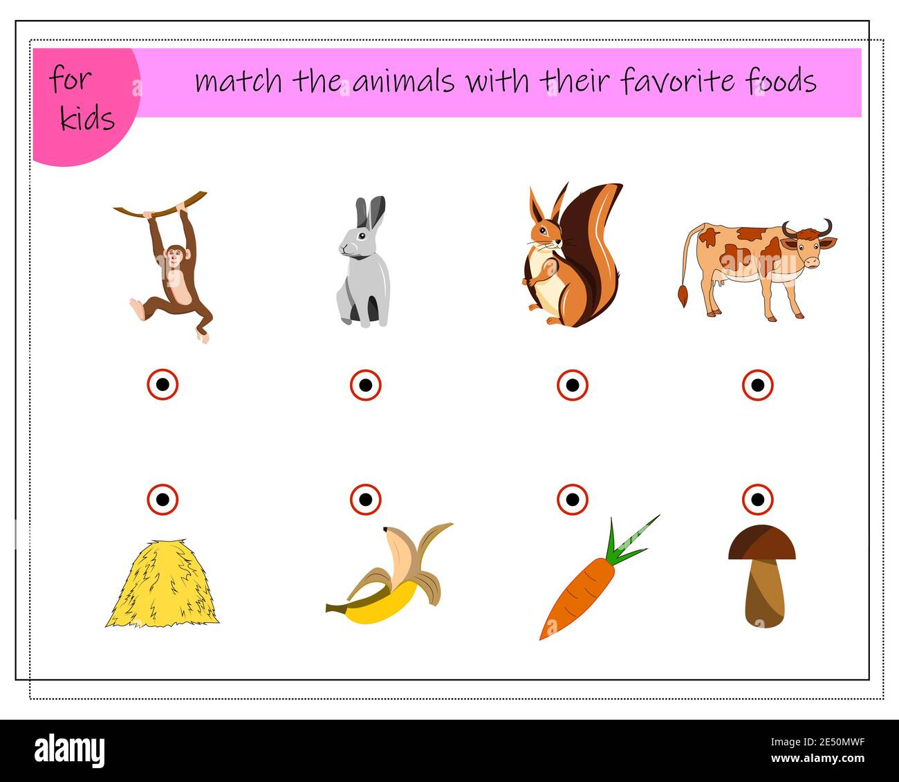 A game for children. Match the animals with their favorite foods Stock  Vector Image & Art - Alamy