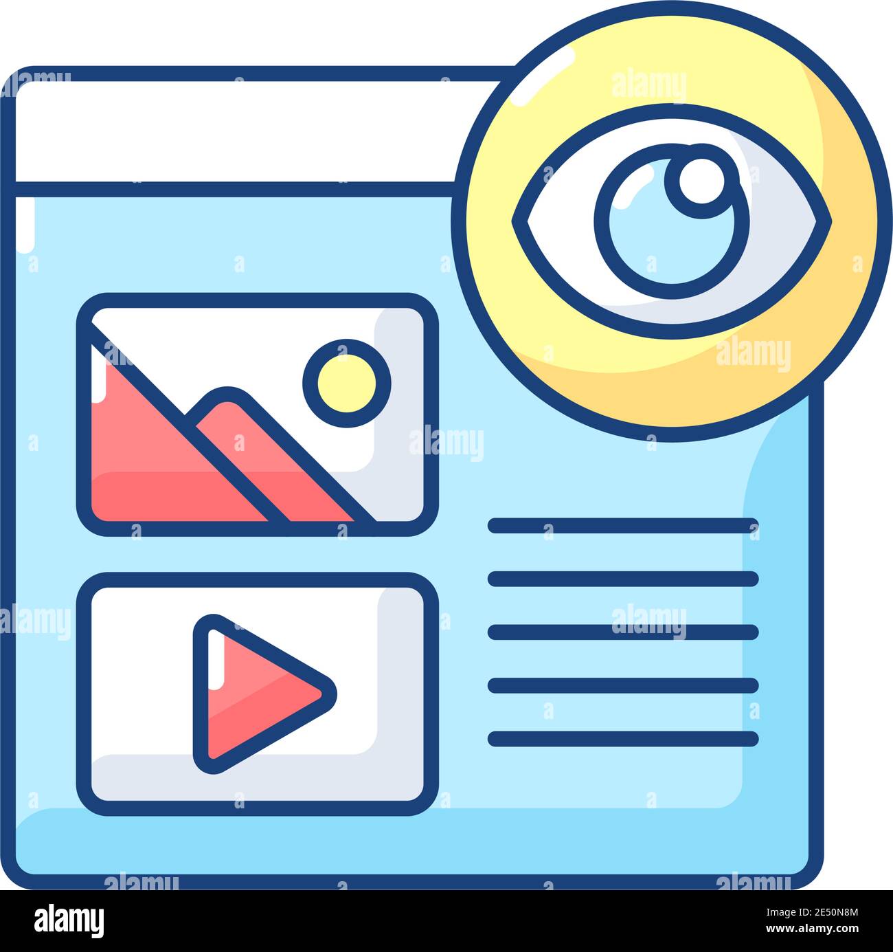 Pageviews RGB color icon Stock Vector