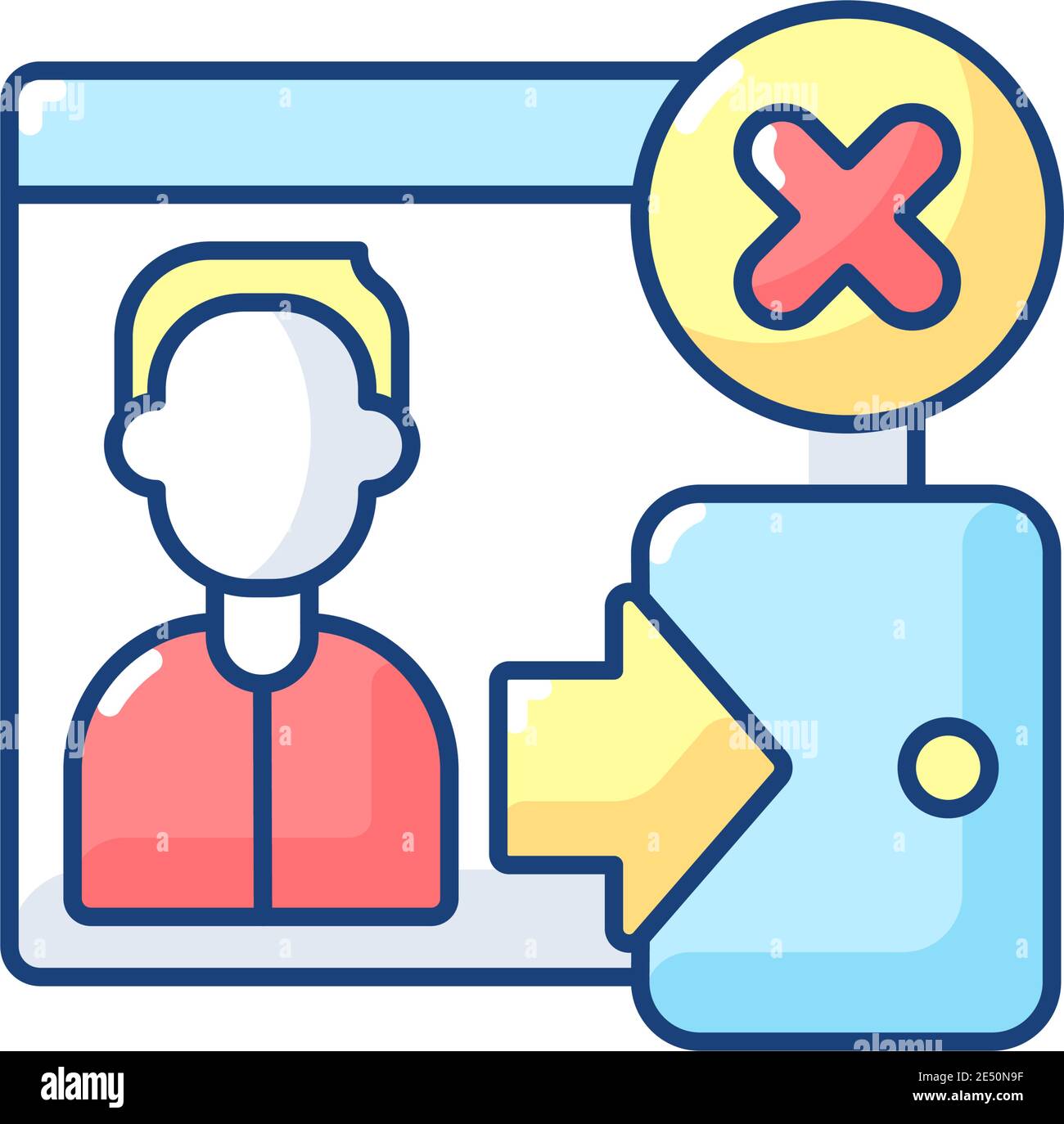 Bounce rate RGB color icon Stock Vector