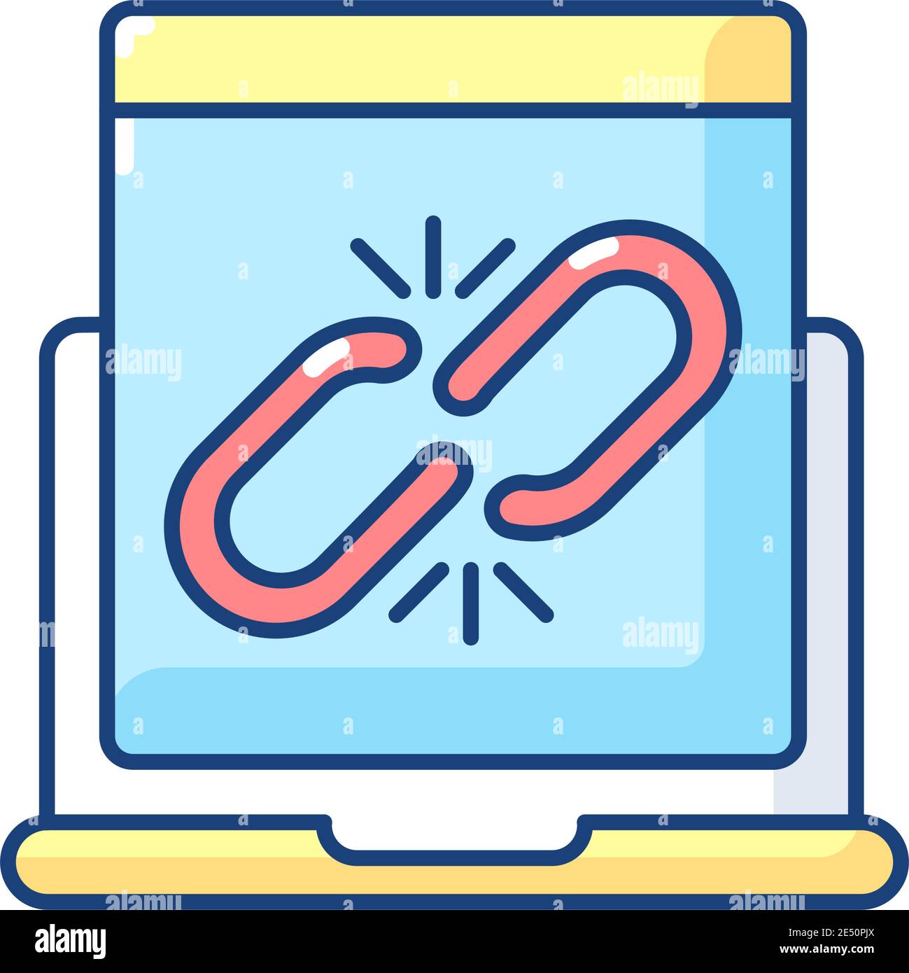 Broken link RGB color icon Stock Vector