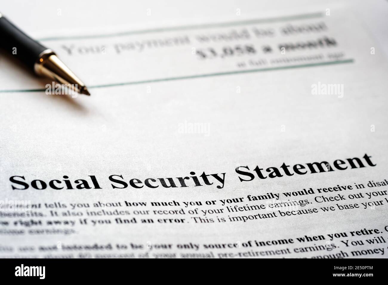 Social security statement hi-res stock photography and images - Alamy