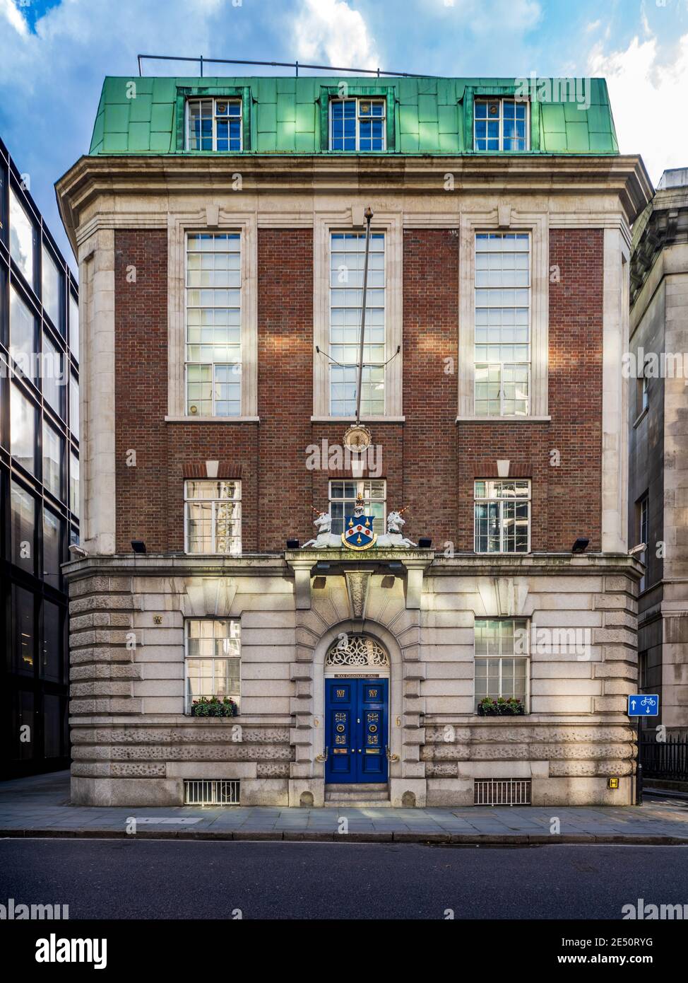 Wax Chandlers' Hall Gresham Street London - The Worshipful Company of Wax Chandlers was formed around 1330, the current building dates from 1954. Stock Photo