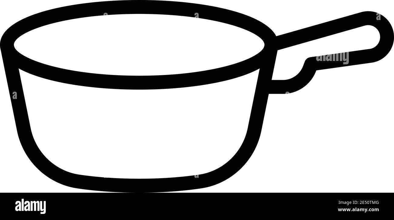 Dinner wok frying pan icon. Outline dinner wok frying pan vector icon ...